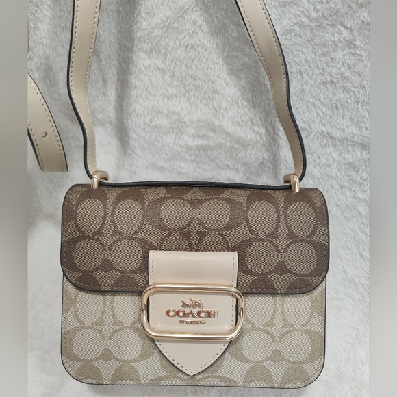 Morgan Square Crossbody Bag In Blocked Signature Canvas - Picture 8 of 12